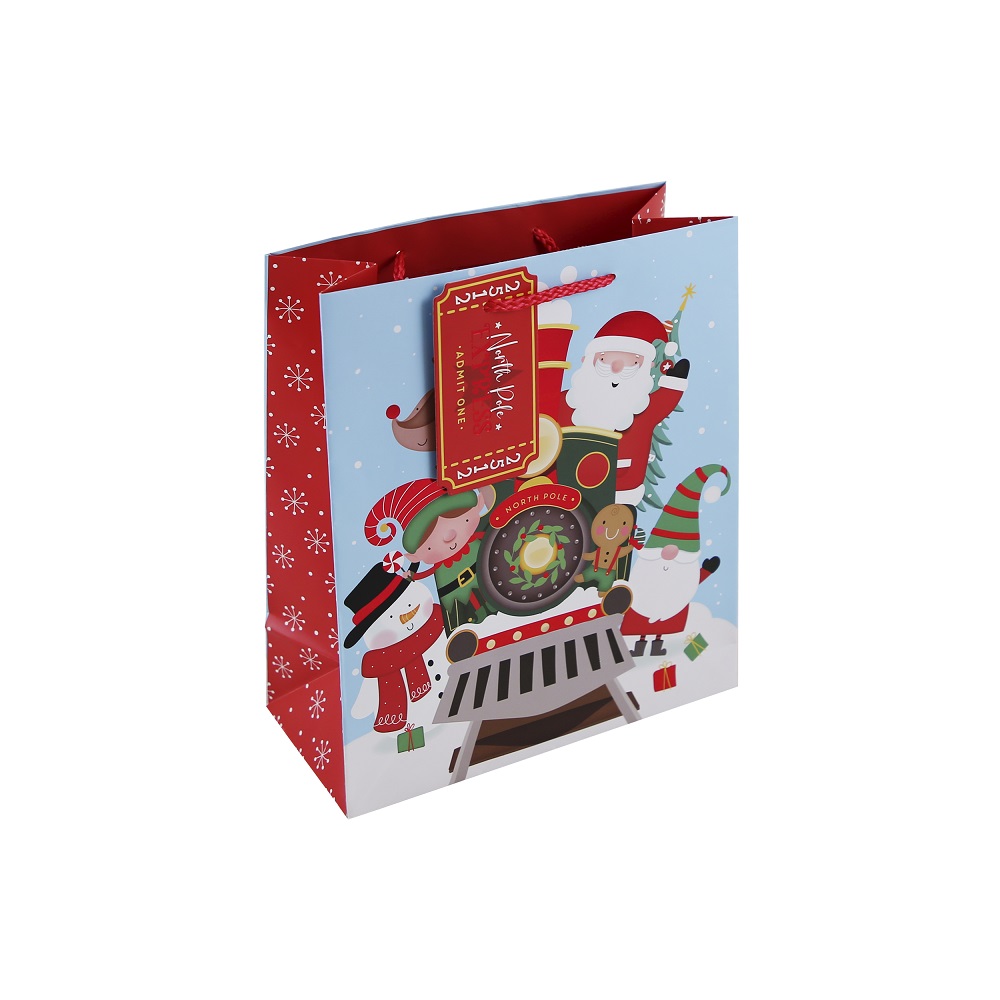 GIFTBAG SANTA TRAIN MED (X-34106-3C)